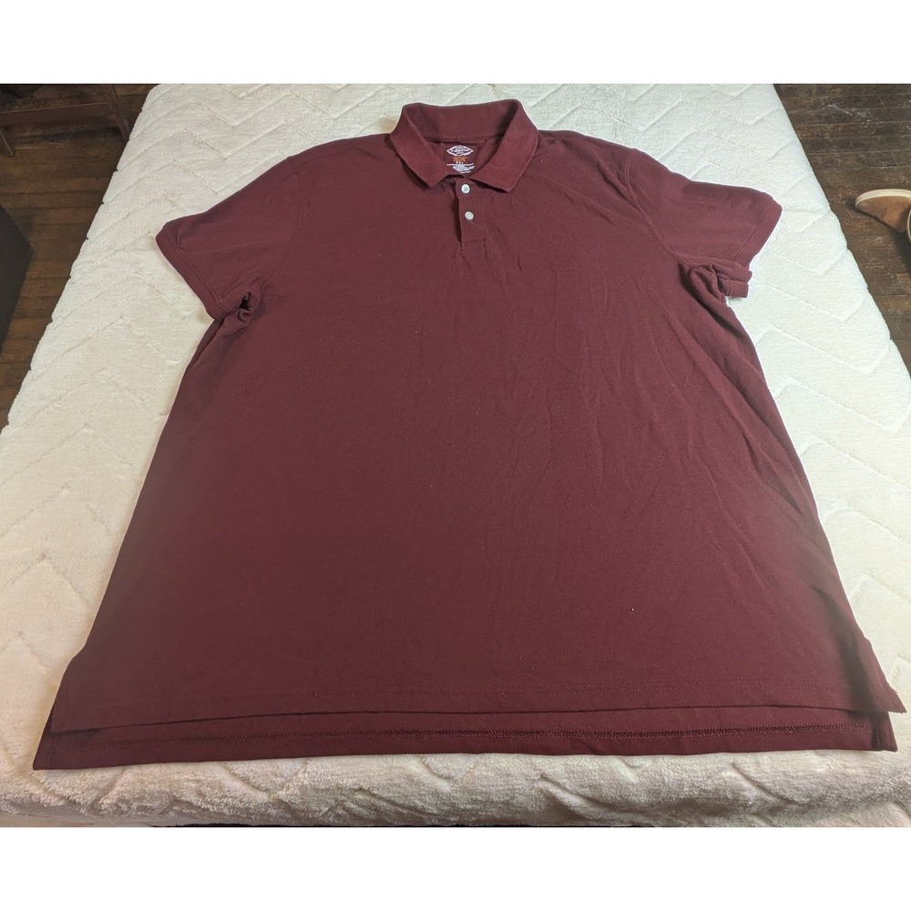 St Johns Bay Mens XXL Burgundy Comfort Flex Easy Care Classic Fit Polo Shirt